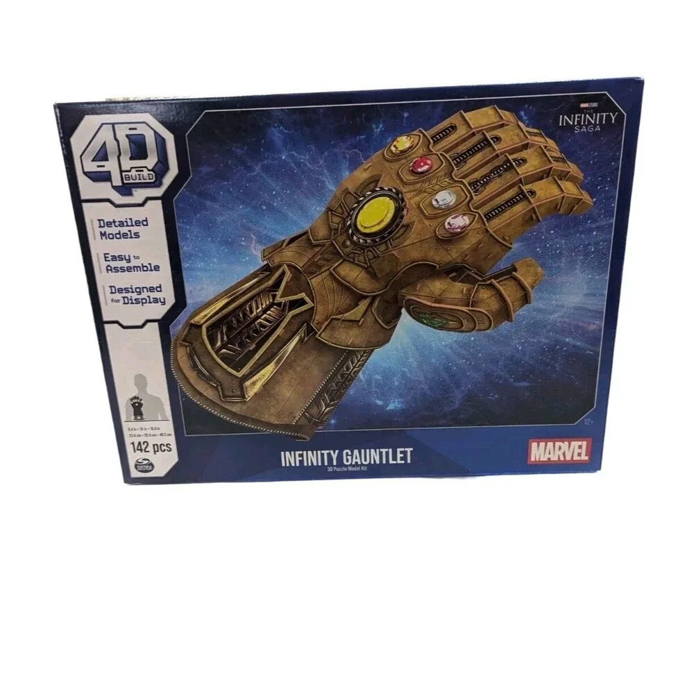 4D Build, Marvel Infinity Gauntlet 3D Puzzle Model Kit with Stand 142 Pcs